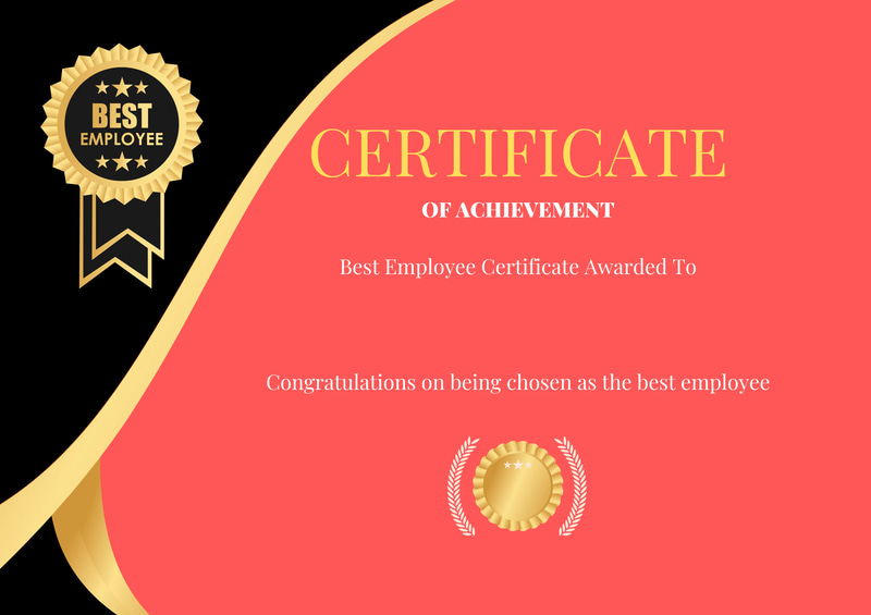 Modern Certificate Best Employee Design - Sleek Recognition Template for Corporate Awards and Staff Appreciation
