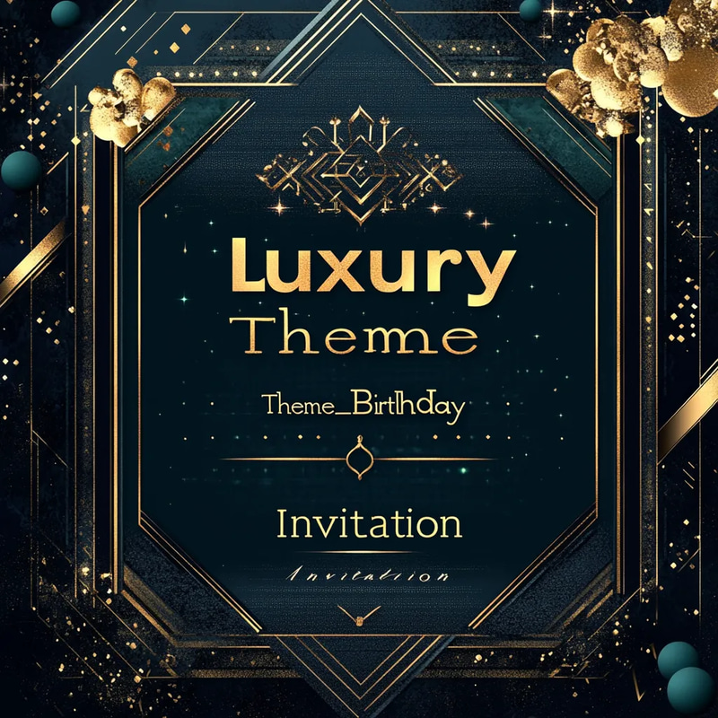 Luxury Theme Birthday Invitation - Elegant Birthday Invitation Suite for Stylish Celebrations and Personal & Business Use