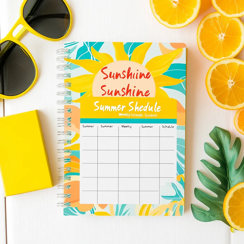 Sunshine Summer Weekly Schedule - Vibrant Weekly Planner for Streamlined Summer Productivity and Personal Organization