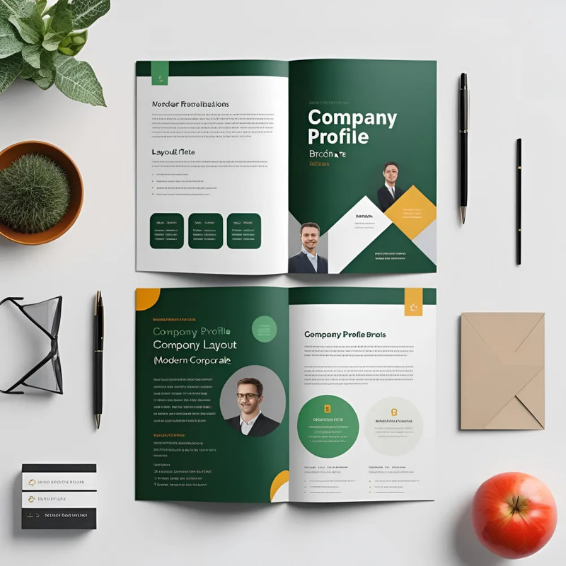 Company Profile Brochure - Landscape Layout - Modern Corporate Template for Business Branding and Professional Presentations