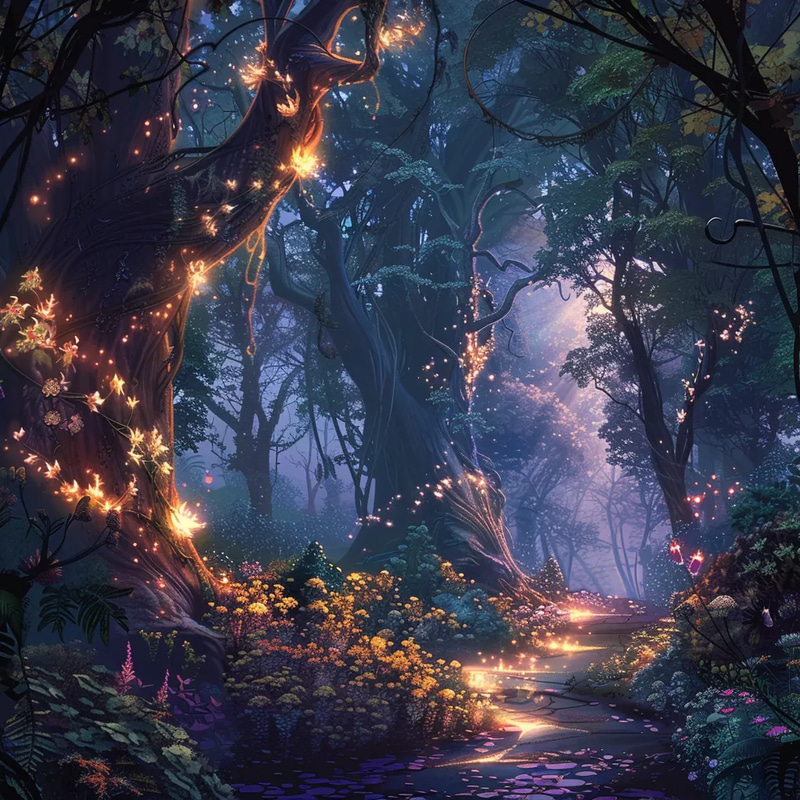 Elderlight Woods Arcane Arboretum Concept - Mystical Environment Concept Art for Fantasy Creators and Game Designers