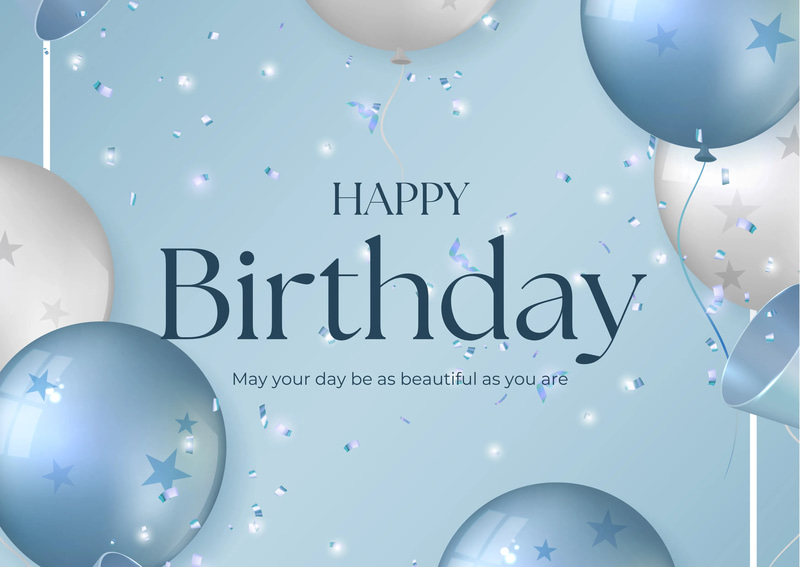 Simple Landscape Birthday Card - Elegant Birthday Invitation Design for Personal and Business Celebrations