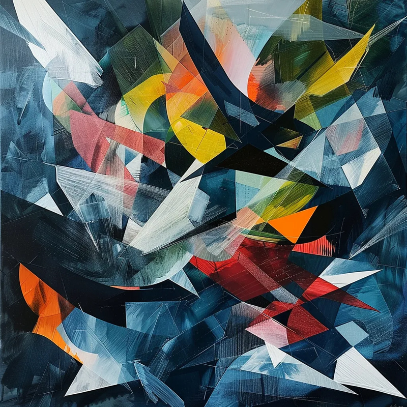 Kinetic Abstract Sharp Fragmented Forms - Dynamic Geometric Abstract Art for Modern Creative Projects