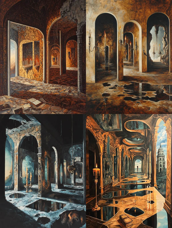 Deserted Room Surrealist Painting - Dreamlike Heritage Brushworks for Artistic Expression and Interior Decor