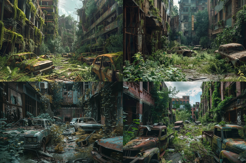 Rustgrove Nature's Reclamation - Immersive Digital Environmental Illustrations for Eco Artists and Storytellers