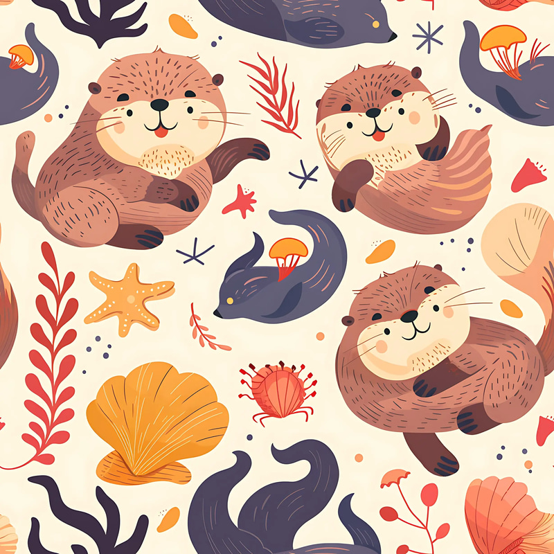 100 Deep Sea Discovery Patterns - Aqua Marine Sea-Inspired Seamless Designs for Creators and Brands