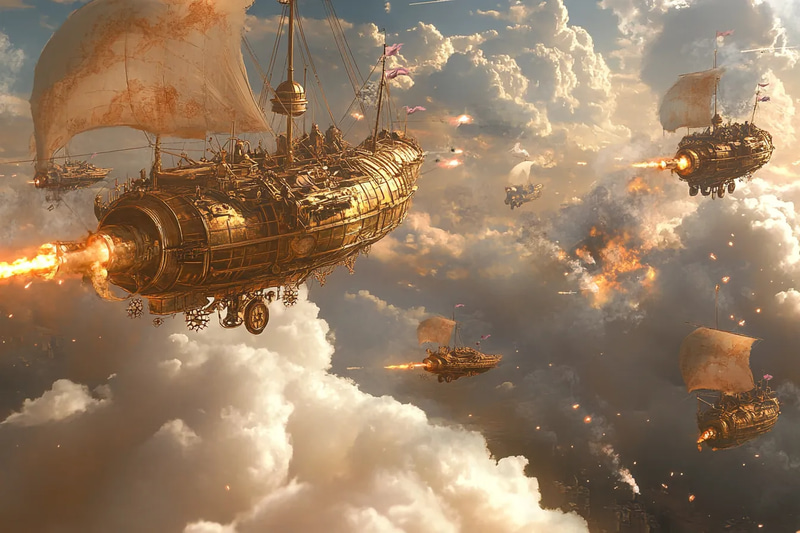 Steampunk Laboratory with Brass Instruments and Gears - Intricate Sci-Fi Digital Art for Futuristic Creative Projects