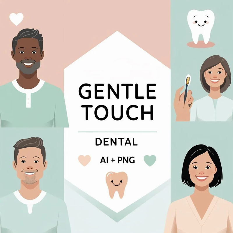 Gentle Touch Dental Poster - AI-Enhanced Health Care Promotion Poster for Wellness and Patient Engagement