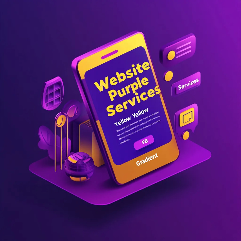 Website Services Ad Purple Yellow Gradient FB - Vibrant Social Media Template for Engaging Facebook Campaigns