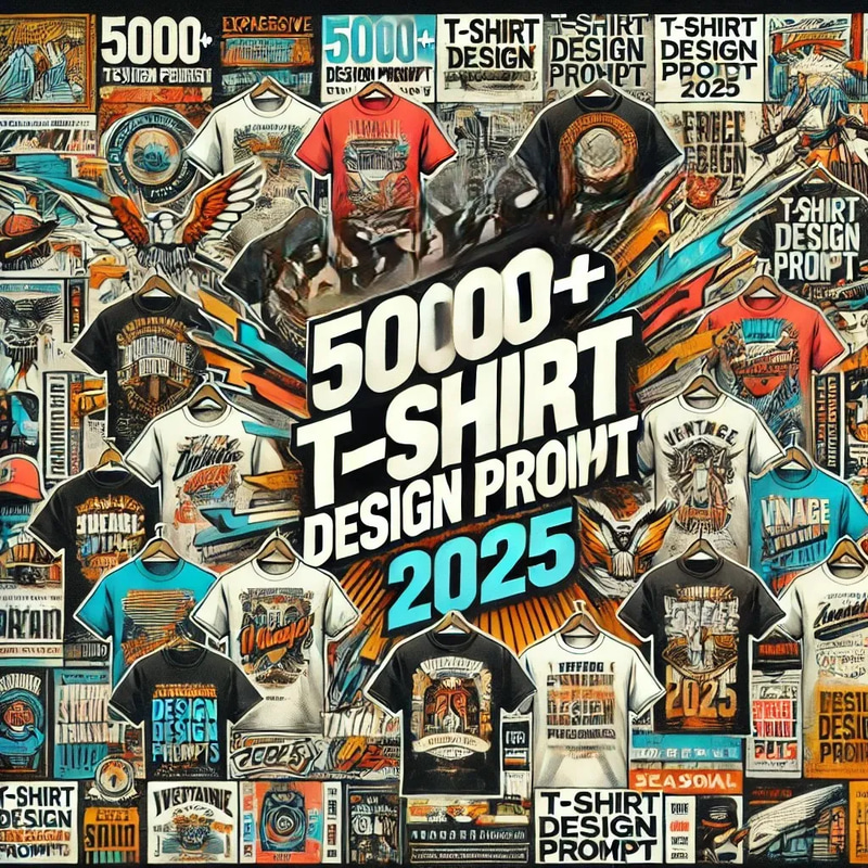 5000++ T Shirt Design Prompt 2025 - Creative AI Art & Graphic Prompts for Trendsetting Designers and Marketers