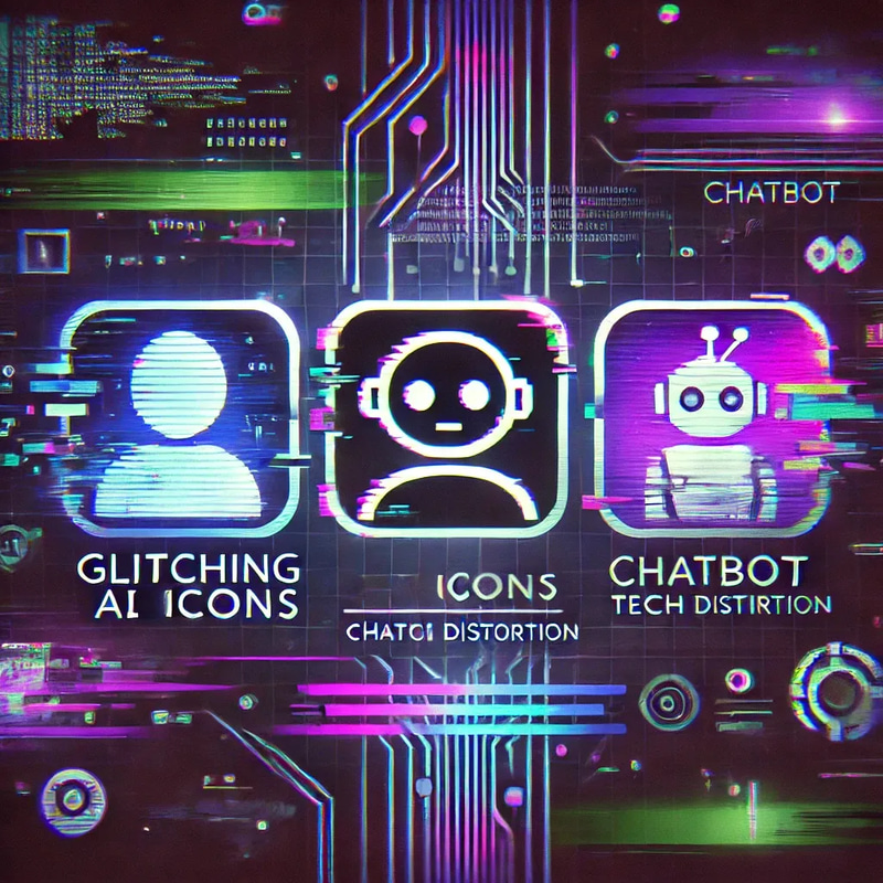 ChatGPT Glitch Effect with AI Icons - Futuristic Motion Graphics for Dynamic Video Projects and Digital Creators