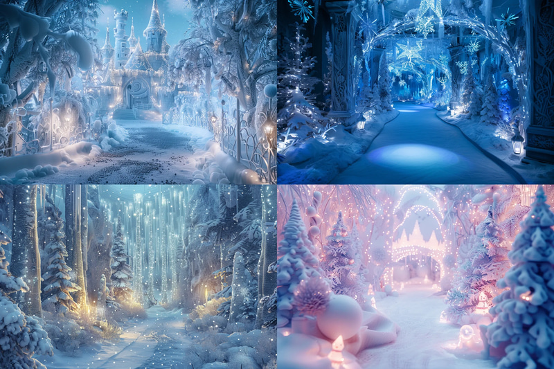 Frostspire Enchanted Ice Palace - Stunning Digital Environmental Illustrations for Fantasy and Game Art