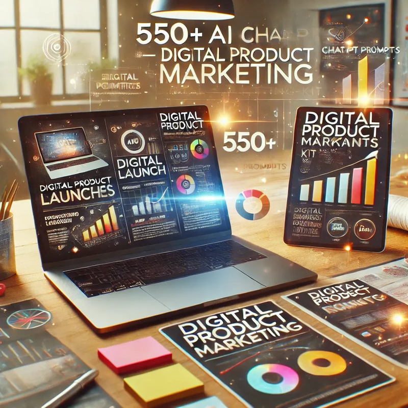 550+ AI ChatGPT Prompts - Digital Product Marketing Kit - Cutting-Edge AI-Powered Copywriting for Marketers and Creators