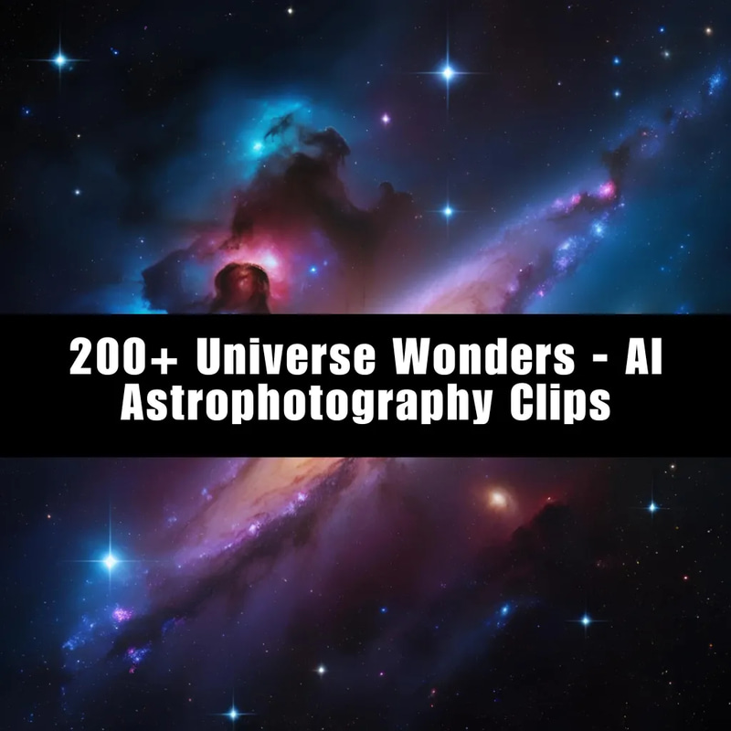 200+ Universe Wonders - AI Astrophotography Clips - Cinematic Space Reels for Creators and Storytellers