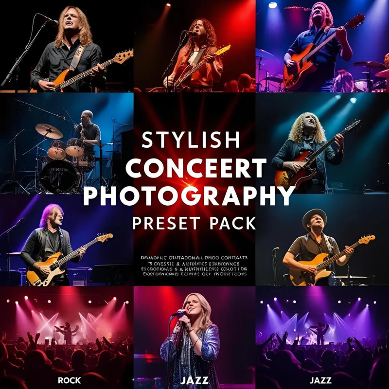 Concert Photography Preset Pack - Cinematic Photoshop Actions for Stunning Live Music Shots
