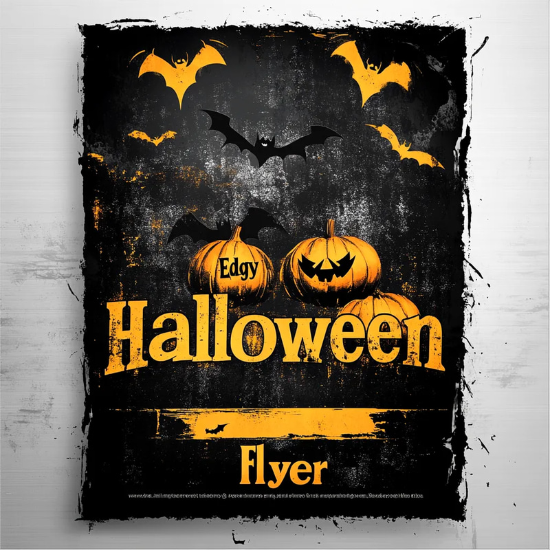 Edgy Grungy Halloween Flyer - Bold Spooky Design for Creative Event Promotion and Festive Marketing