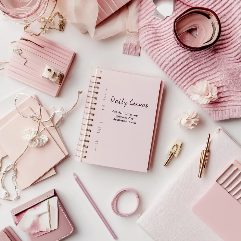 Pink Aesthetic Daily Canvas - Elegant Daily Planner for Organized, Stylish Productivity
