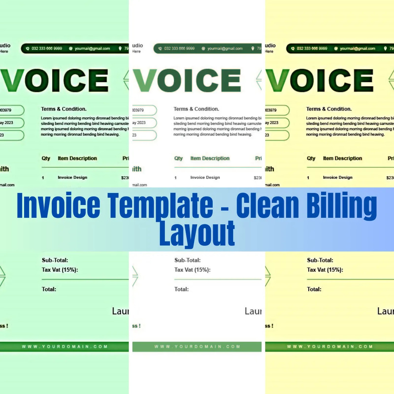 Invoice Template Clean Billing Layout - Professional Marketing & Billing Design for Agencies and Businesses