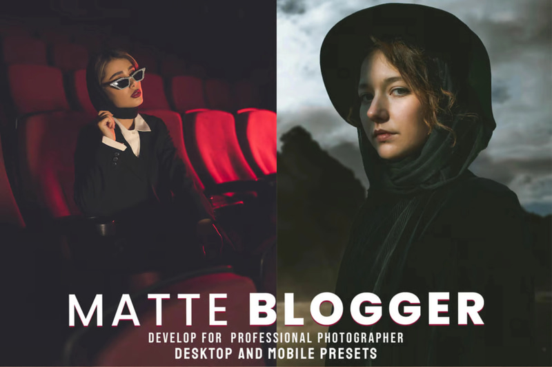 Matte Blogger Preset Pack - Cinematic Matte Photo Presets for Bloggers and Content Creators