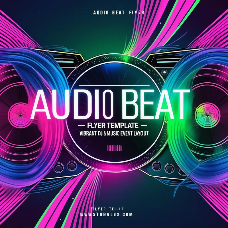 Audio Beat Flyer Template - Vibrant DJ & Music Event Layout - Dynamic Marketing Design for DJs and Music Promoters