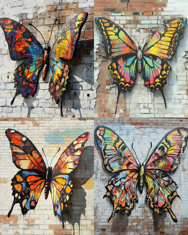 Metamorpho - Giant Winged Street Art - Dynamic 3D Graffiti Art for Urban Creators and Digital Projects