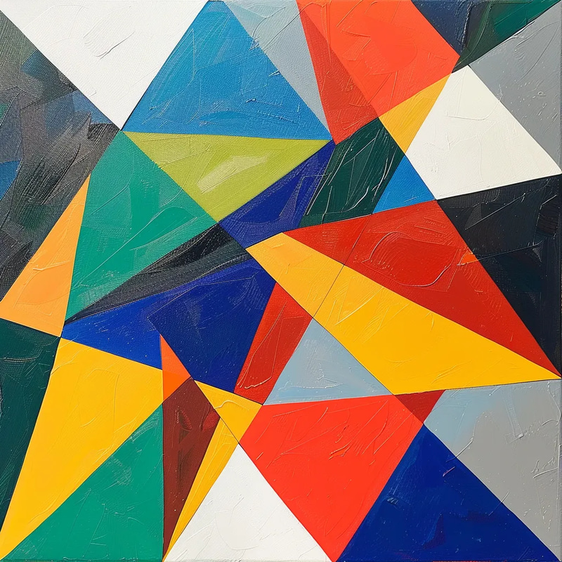 Hard Edge Crisp Triangle Composition - Geometric Abstract Art for Modern Creative Spaces and Visual Projects