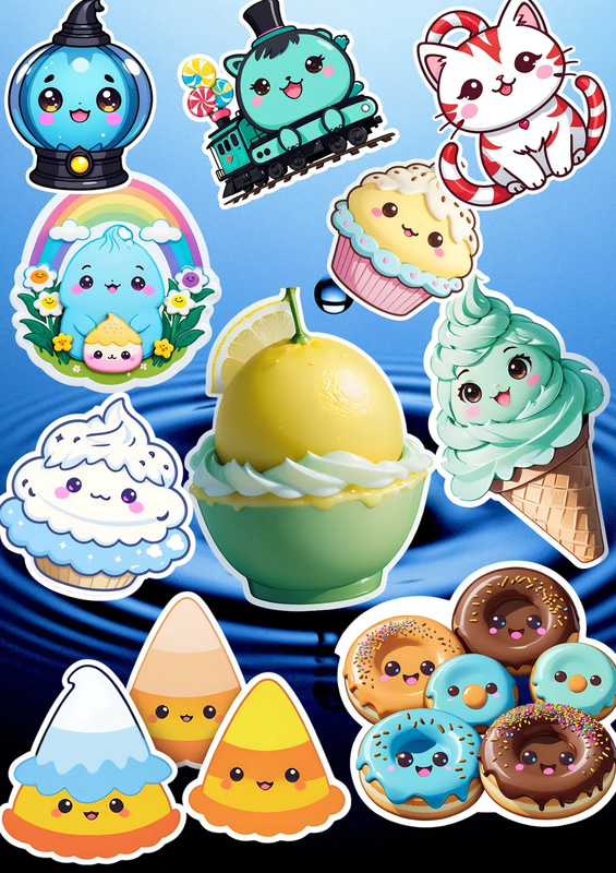 10 Sweet Candy Delights Candy Sticker Pack - Vibrant Food & Drink Stickers for Creative Branding and Digital Projects