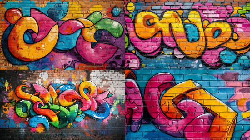 Rounded Shape Throw-Up - Vibrant Urban Graffiti Art for Creative Street Style Projects