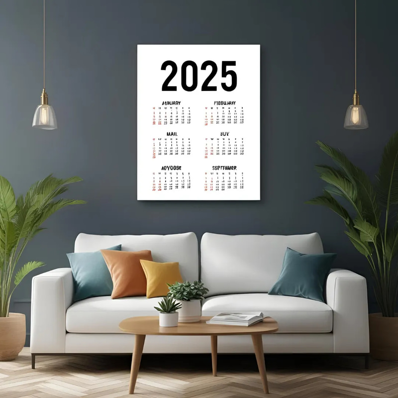 2025 Calendar Modern Typography Wall Design - Sleek Marketing Template for Professional Brand Promotion