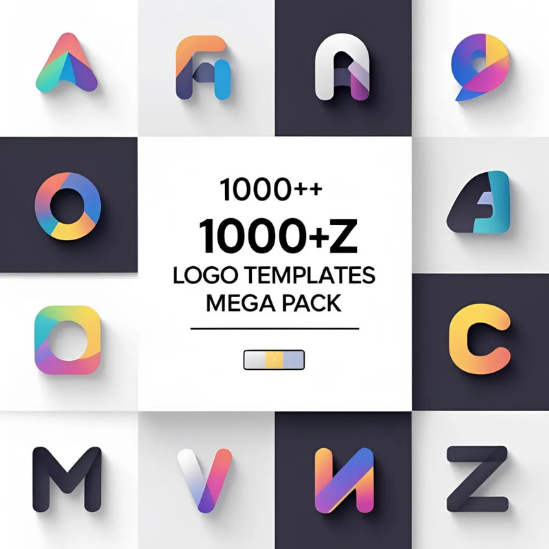 1000++ A-Z Logo Templates Mega Pack - Premium Branding Logo Template Collection for Professionals and Businesses
