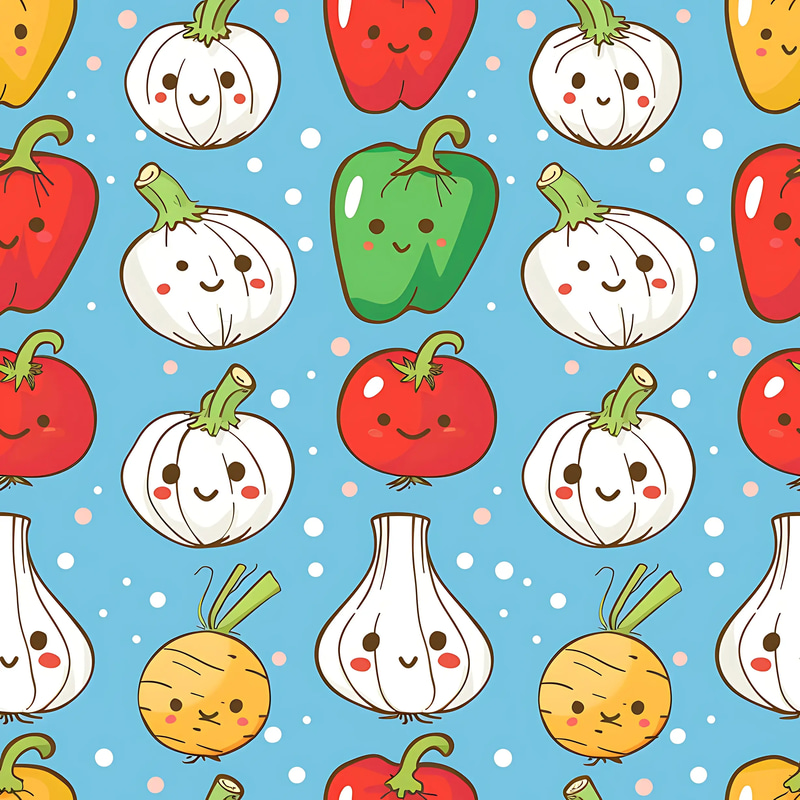 100 Vibrant Produce Medley - Colorful Food and Fruit Pattern Collection for Creative Printables and Design Projects