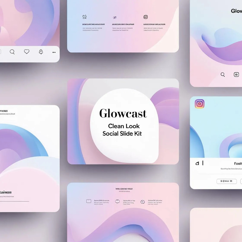 GlowCast Clean Look Social Slide Kit - Animated Social Media Templates for Engaging Brand Stories and Dynamic Content Creators