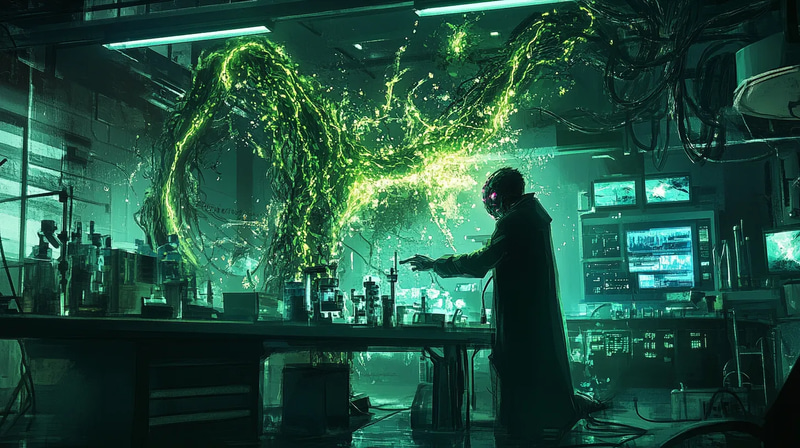 Bio-Engineered Scientist - Futuristic Biopunk Art for Sci-Fi Creators and Digital Storytelling