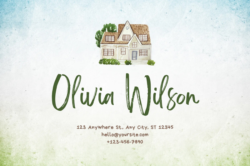 Handcrafted Address Label - Green Watercolor - Artistic Shipping and Retail Label Templates for Elegant Brand Packaging
