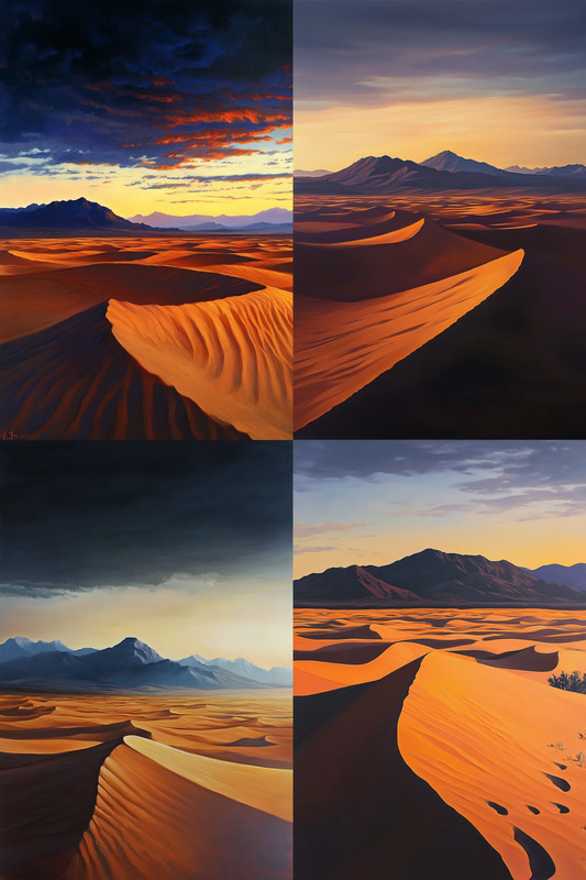 Desert Dusk Painting - Atmospheric Landscape Art for Timeless Wall Decor and Creative Spaces