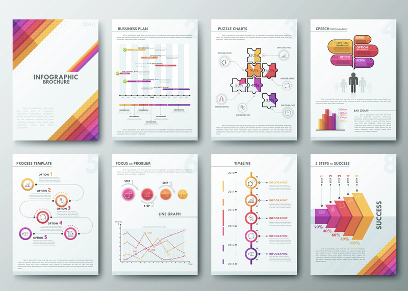 Modern Infographic Brochure Design Templates - Sleek Visual Layouts for Impactful Business and Creative Presentations