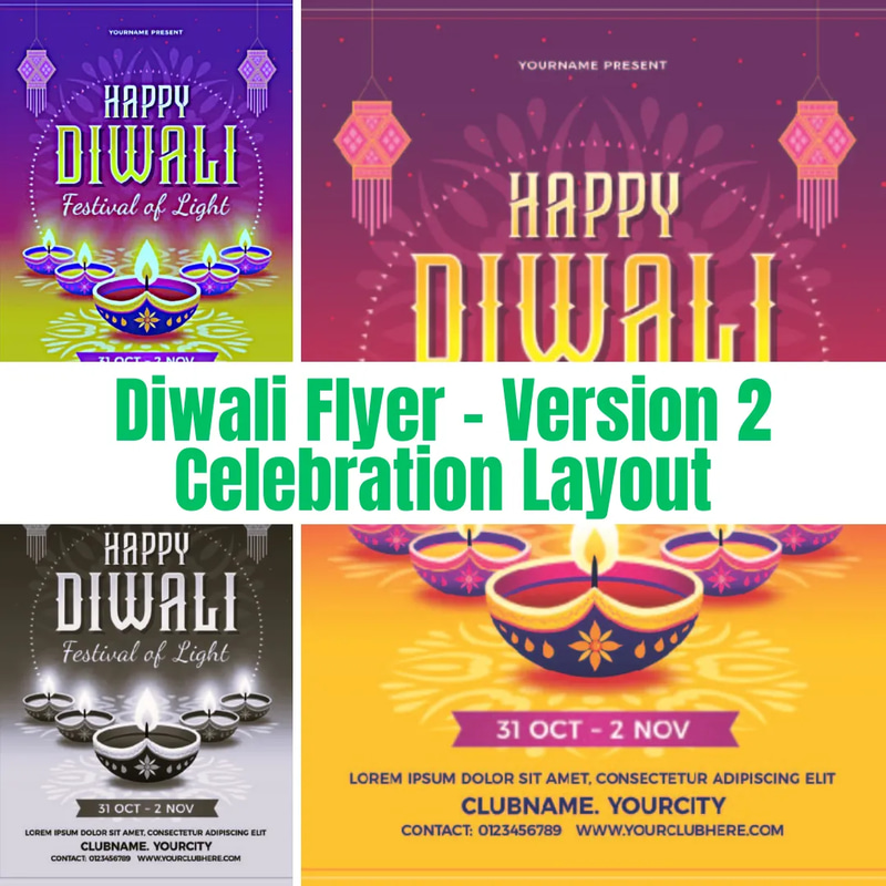 Diwali Flyer Version 2 Celebration Layout - Vibrant Marketing Template for Festive Campaigns and Brand Engagement