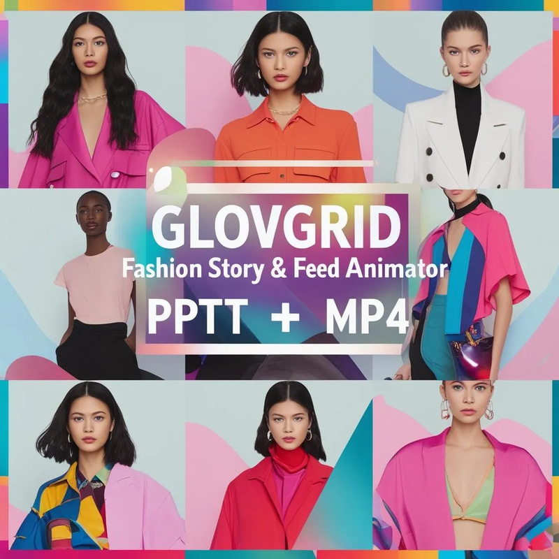 GlowGrid Fashion Story & Feed Animator - Animated Social Media Templates for Dynamic Brand Storytelling and Engagement
