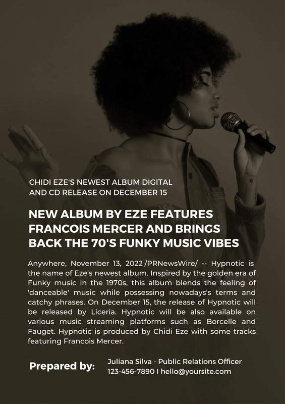 Photo-Focused Music Press Sheet - Purple Minimal A4 - Sleek Music Press Templates for Artists and PR Professionals