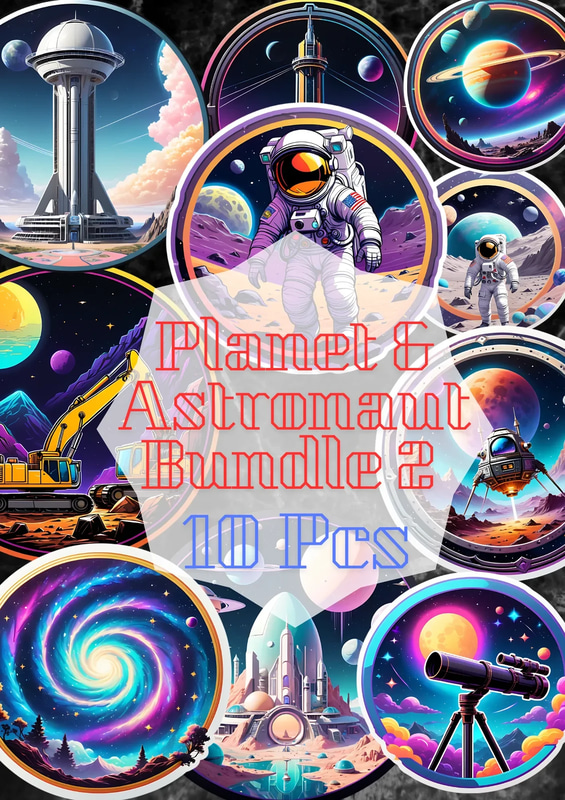 Moonwalk Squad Sticker Pack - Futuristic Space Alien & UFO Decals for Creative Designers and Digital Storytelling