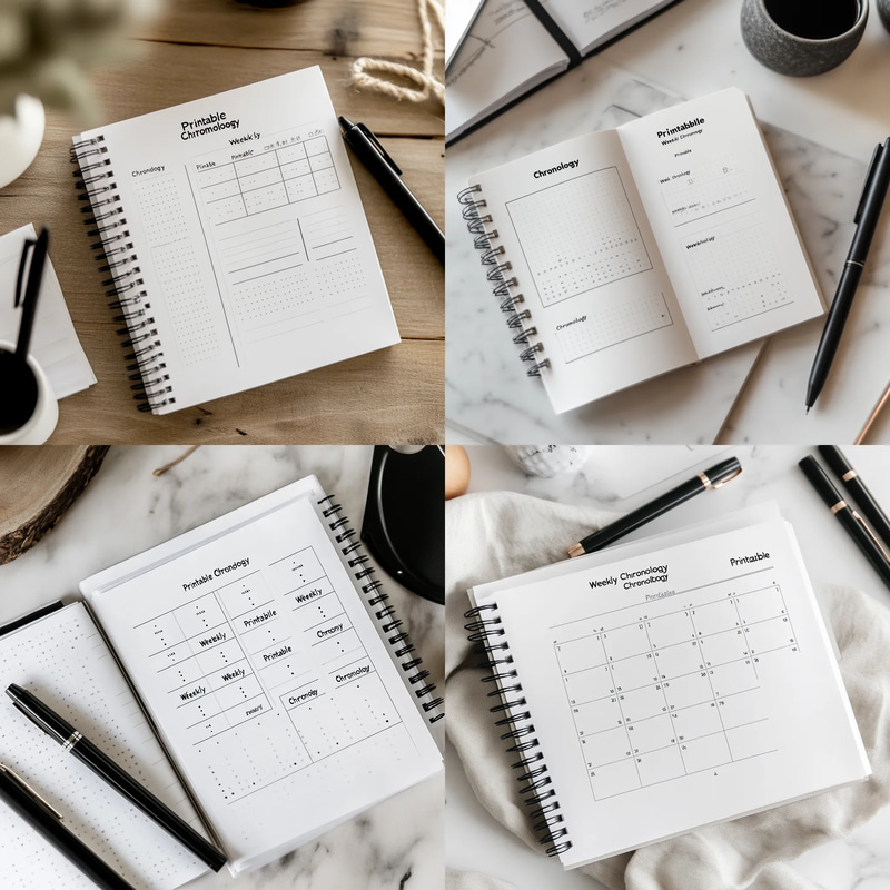 Printable Weekly Chronology - Streamlined Weekly Planner for Efficient Personal and Professional Organization