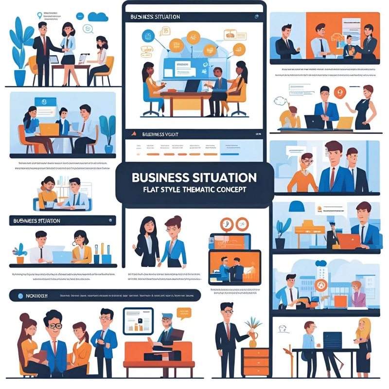 Business Situation Infographic - Flat Style Thematic Concept - Clean Visual Data Presentation for Business & Marketing Insights