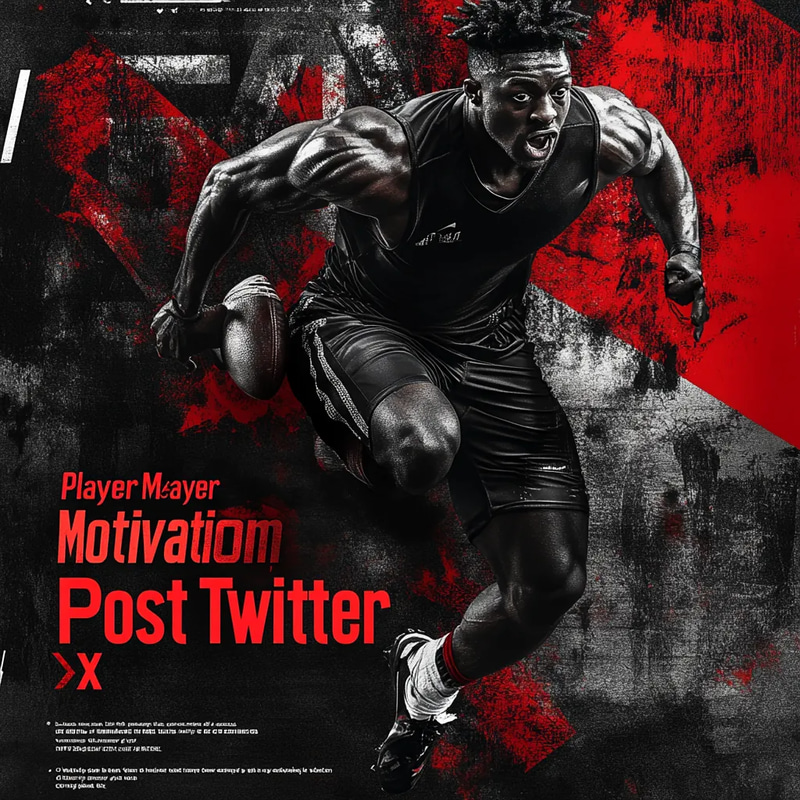 Player Motivation Post Twitter X - Engaging Social Media Template for Inspiring Twitter Campaigns and Audience Growth