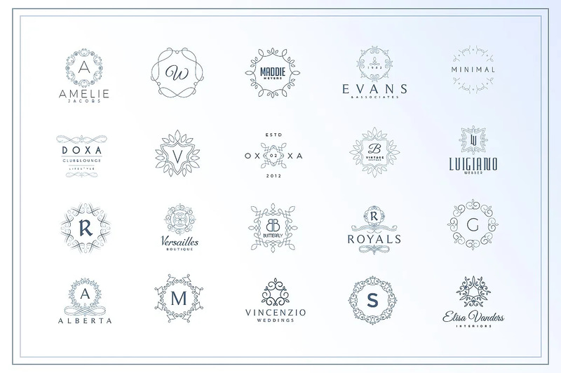 Monogram & Crest Logos Set - Elegant Brand Identity Templates for Professional Businesses & Creatives
