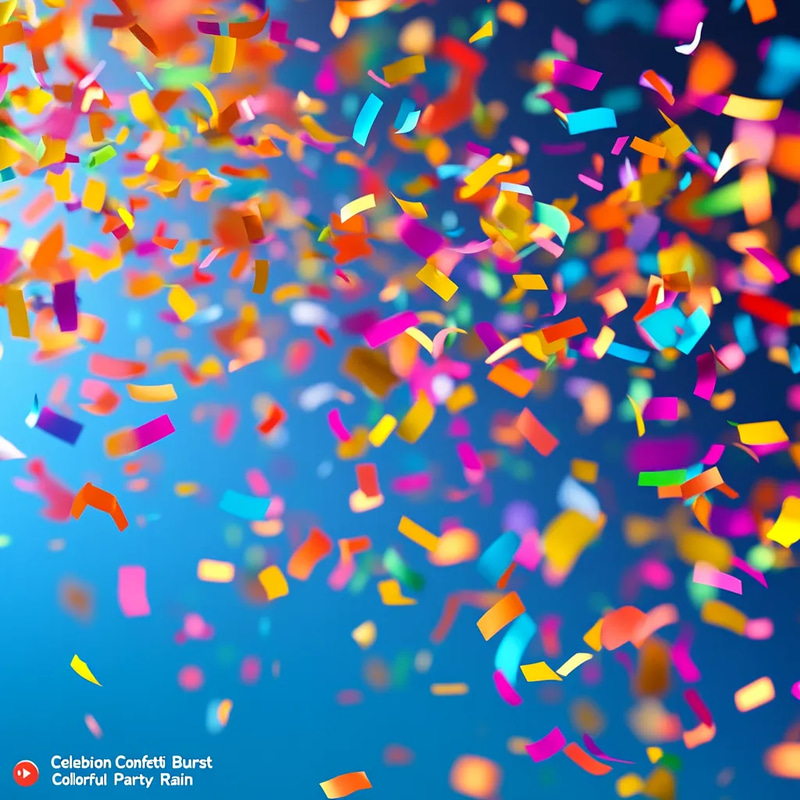 Celebration Confetti Burst - Colorful Party Rain - Vibrant Motion Graphics Overlays for Festive Video Enhancements