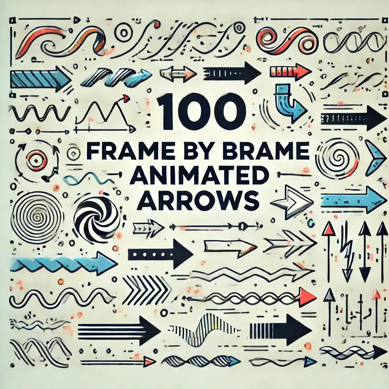 100 Frame By Frame Animated Arrows - Dynamic AI-Driven Animated Arrow Graphics for Video Creators and Digital Projects