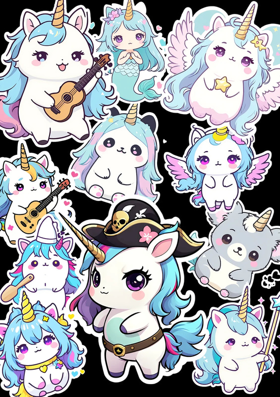 25+ Mythical Magic Unicorn Pack - Enchanting Animal Stickers for Creative Personal and Business Projects
