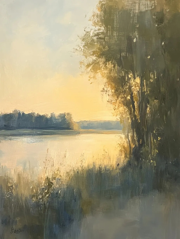 Peaceful Countryside Impressionist Art - Serene Impressionist Painting for Timeless Ambiance and Creative Decor