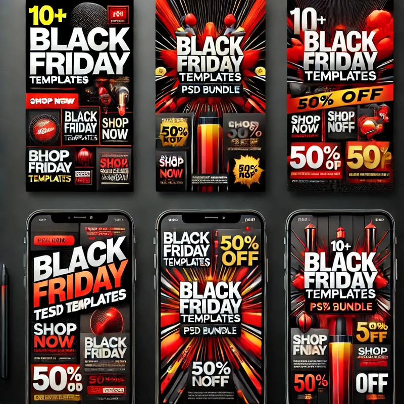 10+ Black Friday Templates - PSD Bundle - Versatile Multi-Platform Ad Designs for Impactful Social Campaigns