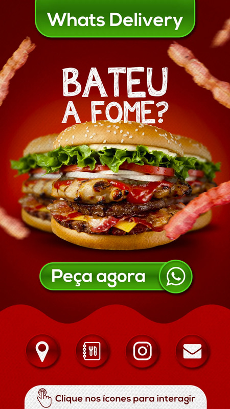 Boxed Meal Delivery WhatsApp Card - PSD Template - Sleek Business Card Design for Food Delivery Brands and Professional Networking